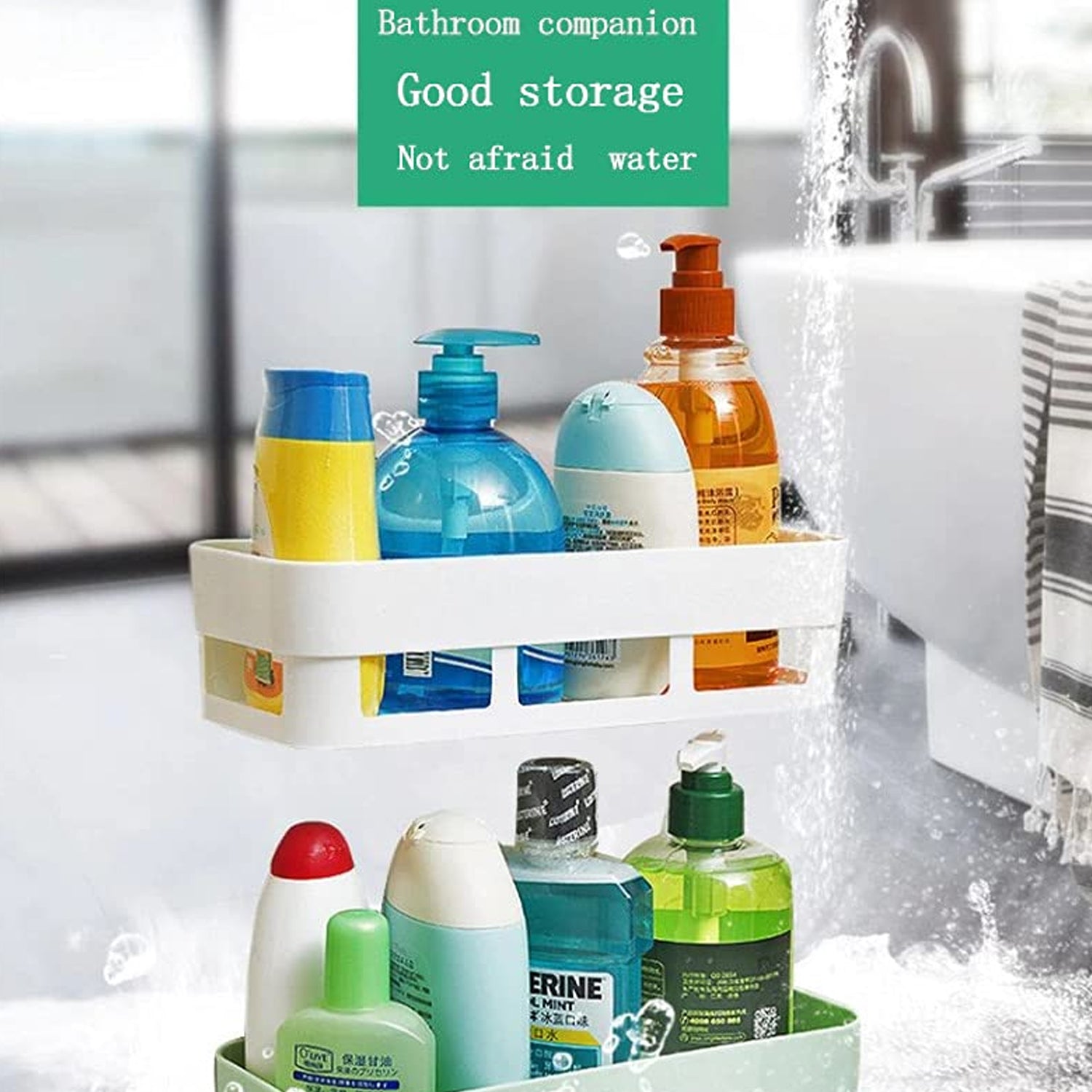 4029 ABS Plastic Shower Corner Caddy Basket Shelf Rack with Wall Mounted Suction Cup for Bathroom Kitchen DeoDap 4029 ABS Plastic Shower Corner Caddy Basket Shelf Rack with Wall Mounted Suction Cup for Bathroom Kitchen DeoDap